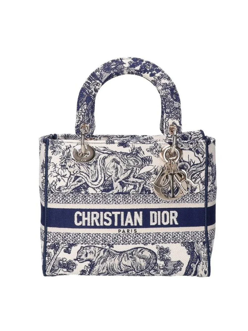 Dior Lady D-lite Medium Toile de Jouy Embroidery 2-Way Shoulder Bag